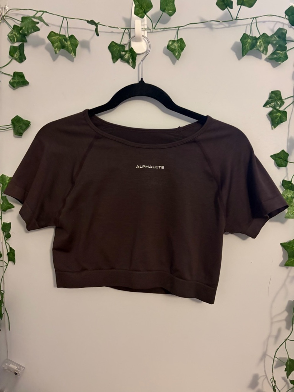 Alphalete Women’s Cropped Cocoa Brown Athletic Top Size XL